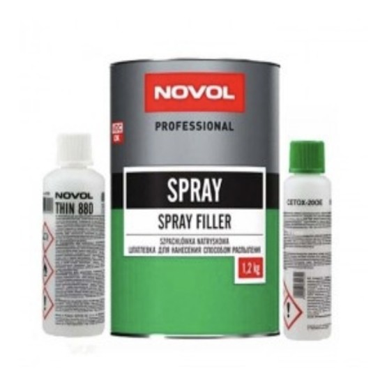 NOVOL Spray Filler Professional – Polyester Spuitplamuur 1,2L voor Autoschadeherstel NOVOL Spray Filler Professional – Polyester Spuitplamuur 1,2L voor Autoschadeherstel