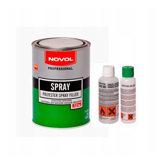 NOVOL Spray Filler Professional – Polyester Spuitplamuur 1,2L voor Autoschadeherstel NOVOL Spray Filler Professional – Polyester Spuitplamuur 1,2L voor Autoschadeherstel