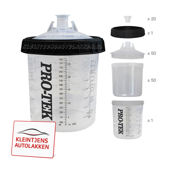 PRO-TEK  PPS Wisselbekersysteem 180ml. - Compleet en Gebruiksvriendelijk