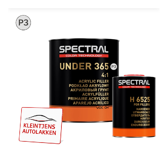 Spectral UNDER 365 + H6525 – Complete 2K Primer / Filler Set P3 Grijs (2,8 L + 0,7 L)
