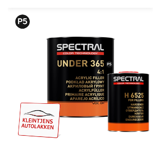 Spectral UNDER 365 + H6525 – Complete 2K Primer / Filler Set P5 Zwart (2,8 L + 0,7 L)