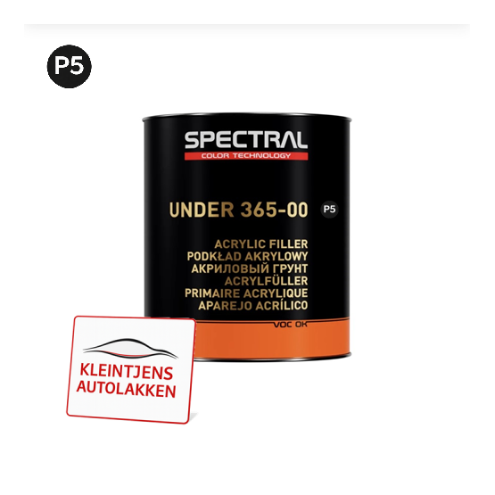 Spectral UNDER 365 + H6525 – Complete 2K Primer / Filler Set P5 Zwart (2,8 L + 0,7 L)