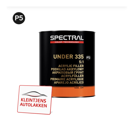 Spectral UNDER 335 P5 – Universele 2K Acrylaat Primer Zwart (3,5 Liter)