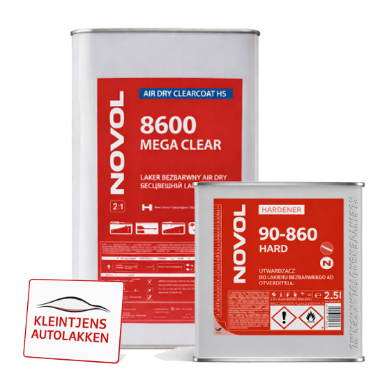 NOVOL 8600 MEGA CLEAR 5L – Sneldrogende 2K Hoogglans Blanke Lak