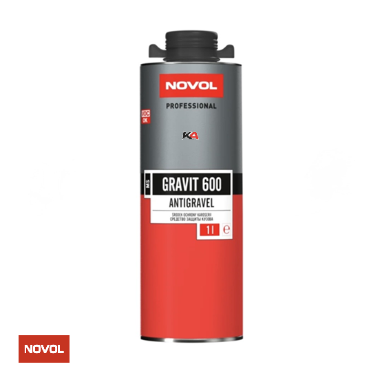 NOVOL GRAVIT 600 Zwart 1L – Zwarte Steenslag- en Onderbodembescherming met Fijne Structuur