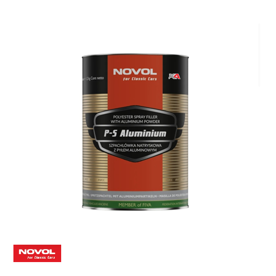 NOVOL For Classic Cars P-S Aluminium – 1,2 kg Aluminium Sprayplamuur voor Klassieke Auto's
