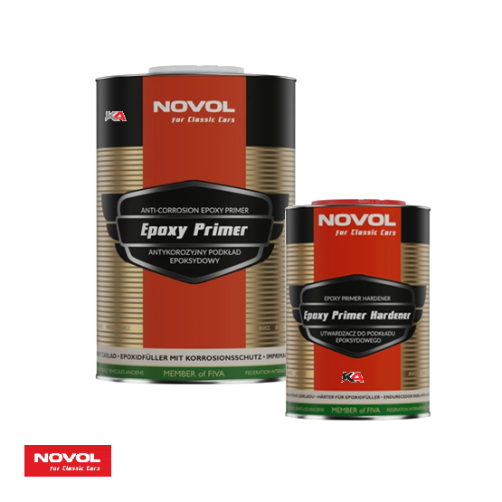 NOVOL For Classic Cars Epoxy Primer + Hardener Set – 1,34 L 2K Epoxy Primer voor Klassieke Auto's
