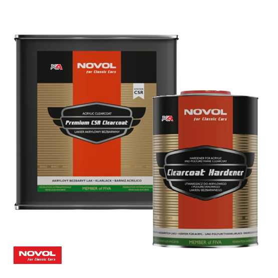 NOVOL For Classic Cars PREMIUM CSR Clearcoat + Hardener Set – 3,34 L 2K Blanke Lak voor Klassieke Auto's