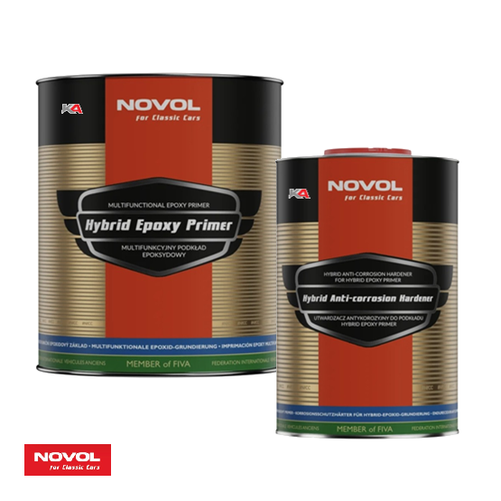 NOVOL For Classic Cars Hybrid Epoxy Primer + Anti-Corrosie Hardener Set – 3,5 L 2K Hybrid Epoxy Primer voor Klassieke Auto's