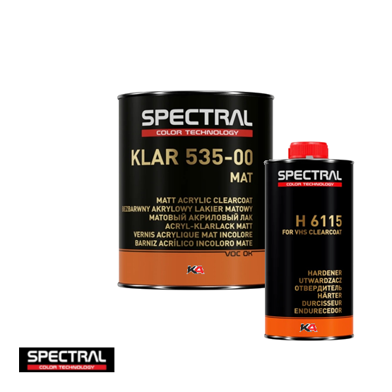 Spectral KLAR 535-00 + H6115 Set – 1,5 L 2K Matte Blanke Lak voor Auto