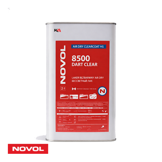 NOVOL 8500 DART CLEAR – 5 L Air Dry 2K Hoogglans Blanke Lak voor Autoschadeherstel