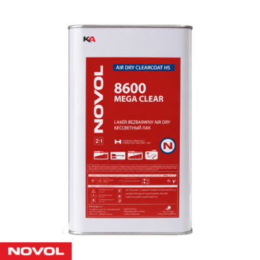 NOVOL 8600 MEGA CLEAR – 5 L Air Dry 2K Hoogglans Blanke Lak voor Autoschadeherstel