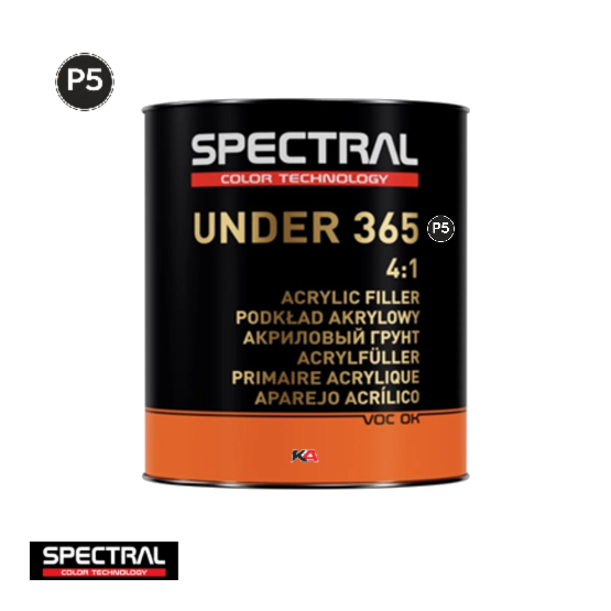Spectral UNDER 365 P5 Zwart 2,8L – 4:1 Primer Filler voor Autoherstel