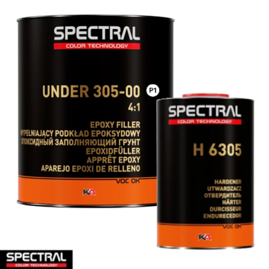 Spectral UNDER 305-00 P3 Grijs + Verharder Set 3,5L – 4:1 Epoxy Primer Filler voor Autoherstel