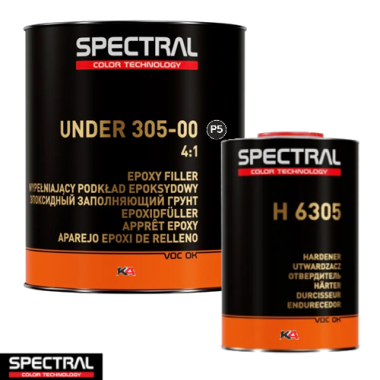 Spectral UNDER 305-00 P5 Zwart + Verharder Set 3,5L – 4:1 Epoxy Primer Filler voor Autoherstel