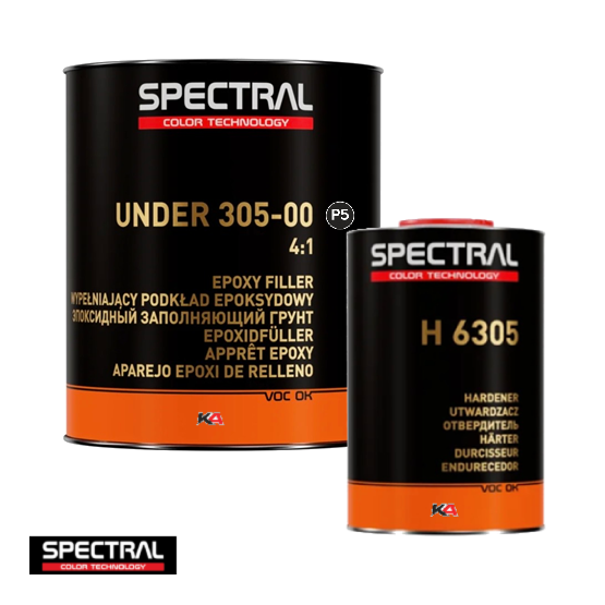 Spectral UNDER 305-00 P5 Zwart + Verharder Set 3,5L – 4:1 Epoxy Primer Filler voor Autoherstel