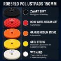 Roberlo Polijstpad Geel 150 mm – Stevig voor Intensieve Lakcorrectie en Krassenverwijdering