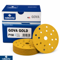 Roberlo Gova Gold P150 Schuurschijven 150mm 15 Gaten – 100 Stuks voor Schuren van Plamuur en Primer
