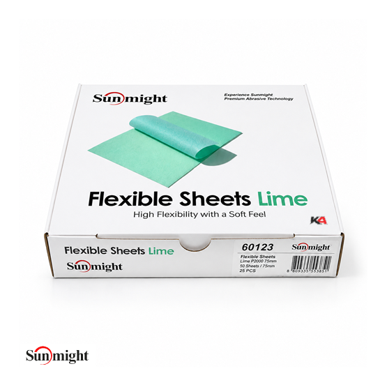 SUNMIGHT Flexible Sheets Lime K2000 130 × 170 mm (25 stuks) – Voor Polijstvoorbereiding en Lakcorrectie