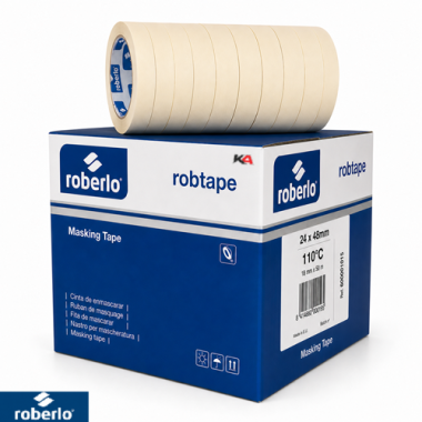 Robtape Maskeertape 48 mm 110°C – Professionele Afplaktape voor Spuitwerk