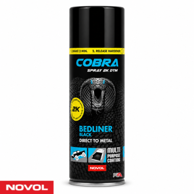 NOVOL COBRA SPRAY 2K DTM Getextureerde Bedliner Spuitbus – Voor Auto, Pick-up en Offroad