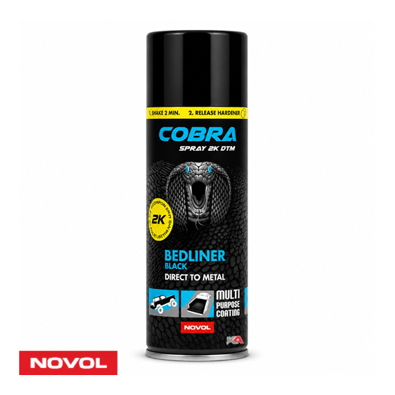 NOVOL COBRA SPRAY 2K DTM Getextureerde Bedliner Spuitbus – Voor Auto, Pick-up en Offroad