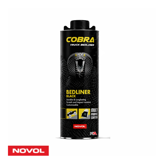 NOVOL COBRA Bedliner Zwart 600 ml – Slijtvaste Beschermcoating voor Auto, Pick-up en Offroad