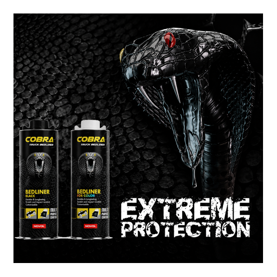 NOVOL COBRA Bedliner Zwart 600 ml – Slijtvaste 2K Beschermcoating voor Auto & Offroad