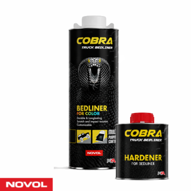 NOVOL COBRA Bedliner For Color Set 0,6 L + 0,2 L – Afkleurbare 2K Beschermcoating voor Auto en Offroad