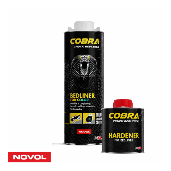 NOVOL COBRA Bedliner For Color Set 0,6 L + 0,2 L – Afkleurbare 2K Beschermcoating voor Auto en Offroad