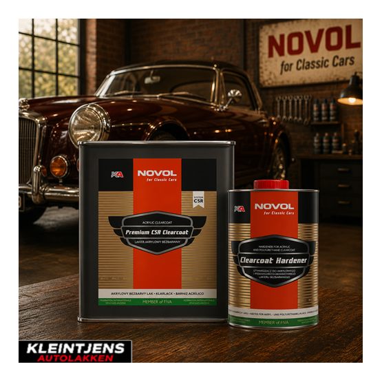 NOVOL For Classic Cars PREMIUM CRS Clearcoat + Hardener Set 3,34 L – 2K Blanke Lak voor Klassieke Auto's