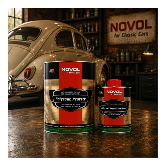 NOVOL For Classic Cars Polycoat Protect + Hardener Set 1,2 L – 2K Anti-Corrosie Coating voor Klassieke Auto's