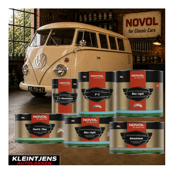 NOVOL For Classic Cars Aluminium 2 kg – Aluminium Plamuur voor Klassieke Auto's