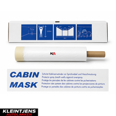 Cabin Mask Folie 2,5 x 20 m – Zelfklevende Afplakfolie voor Cabinewanden tegen Spuitnevel
