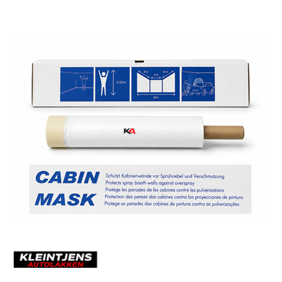 Cabin Mask Folie 2,5 x 20 m – Zelfklevende Afplakfolie voor Cabinewanden tegen Spuitnevel