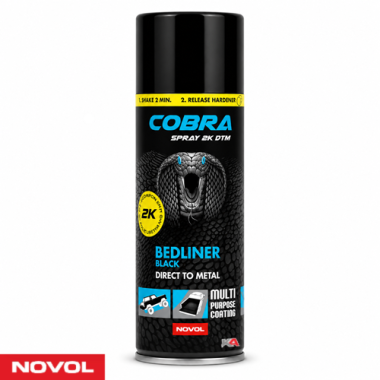 NOVOL COBRA SPRAY 2K DTM Getextureerde Bedliner Spuitbus voor Auto & Offroad