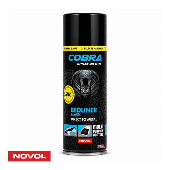 NOVOL COBRA SPRAY 2K DTM Getextureerde Bedliner Spuitbus voor Auto & Offroad