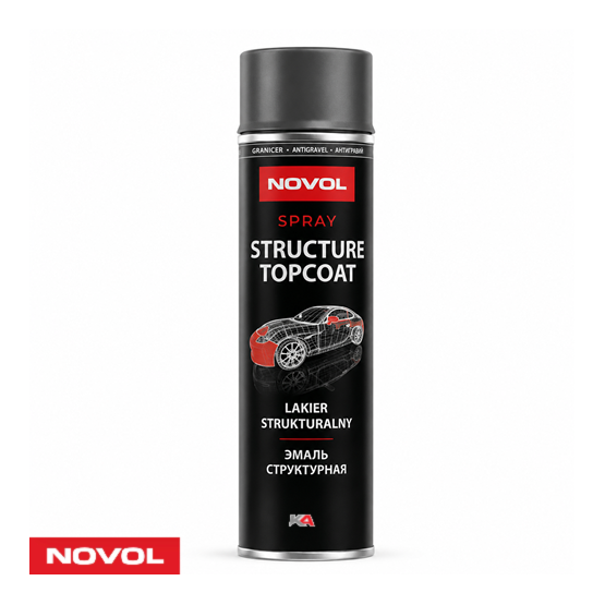 NOVOL Structuur Spray Antraciet 500ml voor Kunststof & Carrosserieherstel