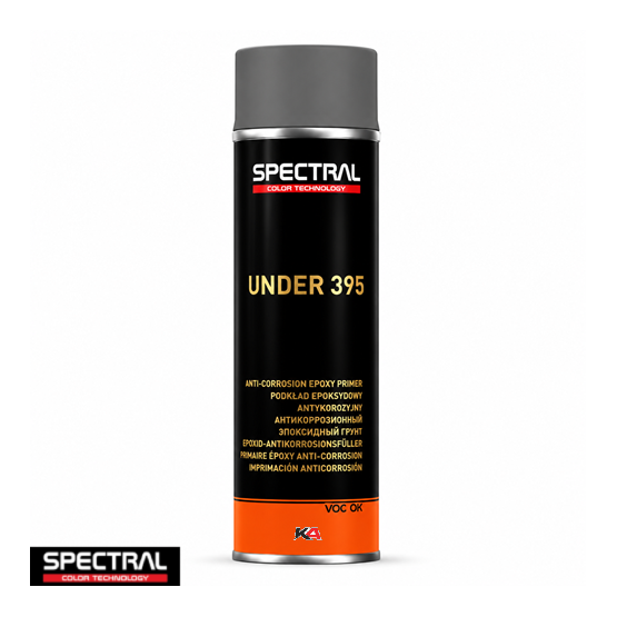 Spectral UNDER 395 P4 Spray – 500 ml Donkergrijze Epoxy Primer Spray voor Blank Metaal & Spotrepair