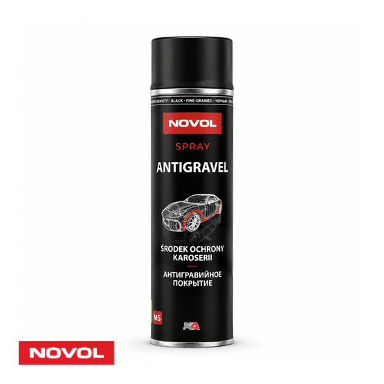 NOVOL Anti Gravel Spray 500ml Zwarte Steenslagbescherming voor Auto & Carrosserie