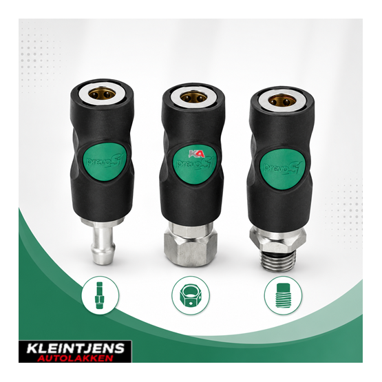 Prevost High Flow Snelkoppeling Buitendraad G3/8" – Professionele Persluchtkoppeling voor Hoog Debiet