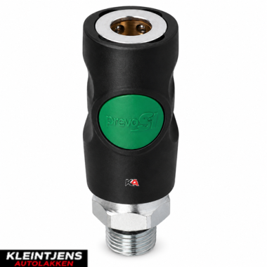 Prevost High Flow Snelkoppeling Buitendraad G3/8" – Professionele Persluchtkoppeling voor Hoog Debiet
