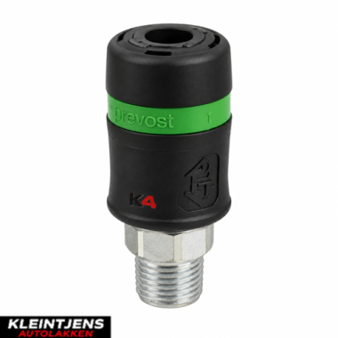 Prevost High Flow Steeknippel Buitendraad G1/4" – Persluchtaansluiting voor Hoog Debiet