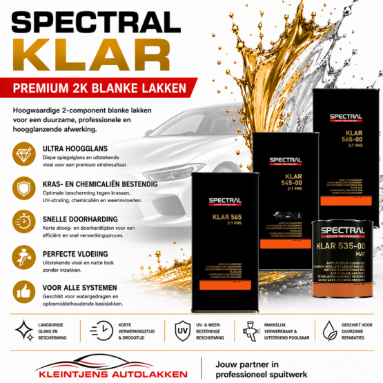 Spectral KLAR 545-00 – 5 L Energiezuinige 2K VHS Hoogglans Blanke Lak voor Autoschadeherstel