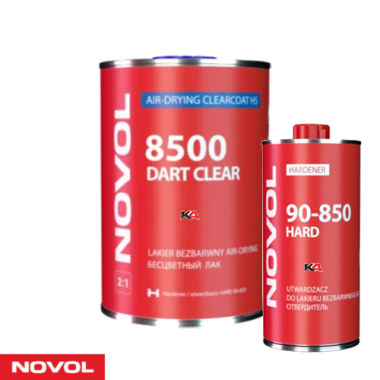 NOVOL 8500 DART Clear + HARD 90-850 Set – Professionele Air Dry 2K Hoogglans Blanke Lak