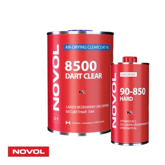 NOVOL 8500 DART Clear + HARD 90-850 Set – Professionele Air Dry 2K Hoogglans Blanke Lak