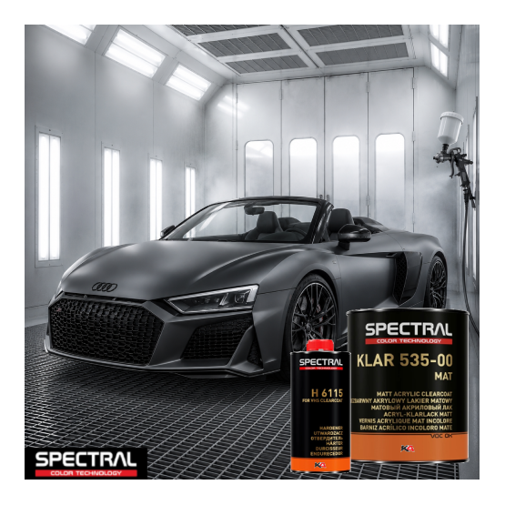 Spectral KLAR 535-00 + H6115 Set – 1,5 L 2K Matte Blanke Lak voor Auto