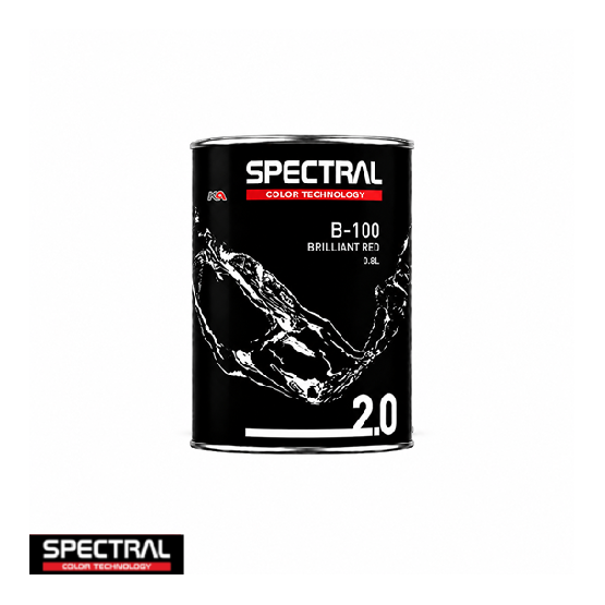 Spectral BASE 2.0 B-100 Brilliant Red 0,8L – Professionele Basislak Mengkleur voor Kleurmenging