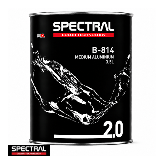 Spectral BASE 2.0 B-814 Medium Aluminium – 3,5 L Solventgedragen Basislak Mengkleur