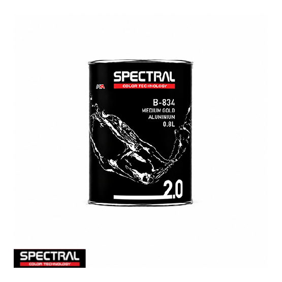 Spectral BASE 2.0 B-834 Medium Gold Aluminium 0,8L – Professionele Basislak Mengkleur voor Kleurmenging